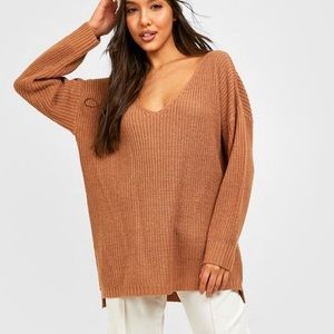 Boohoo Oversized V-Neck Sweater